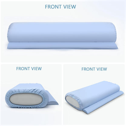 Ergonomic Cervical Neck Pillow, Memory Foam Travel Neck Support Pillow for Side, Back & Stomach Sleepers, Neck Roll Pillow for Pain Relief with Breathable Cover and Storage Bag