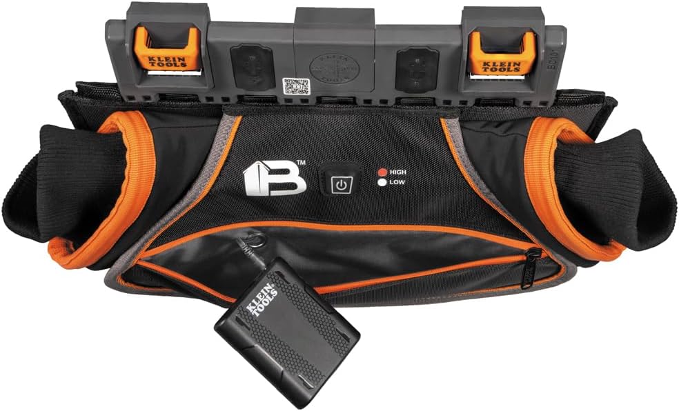 Klein Tools BC101C Rechargeable Hand Warmer, Compatible with Bucket Work Center Rail System Modules, Oversized Pouch for Class 2 Gloves