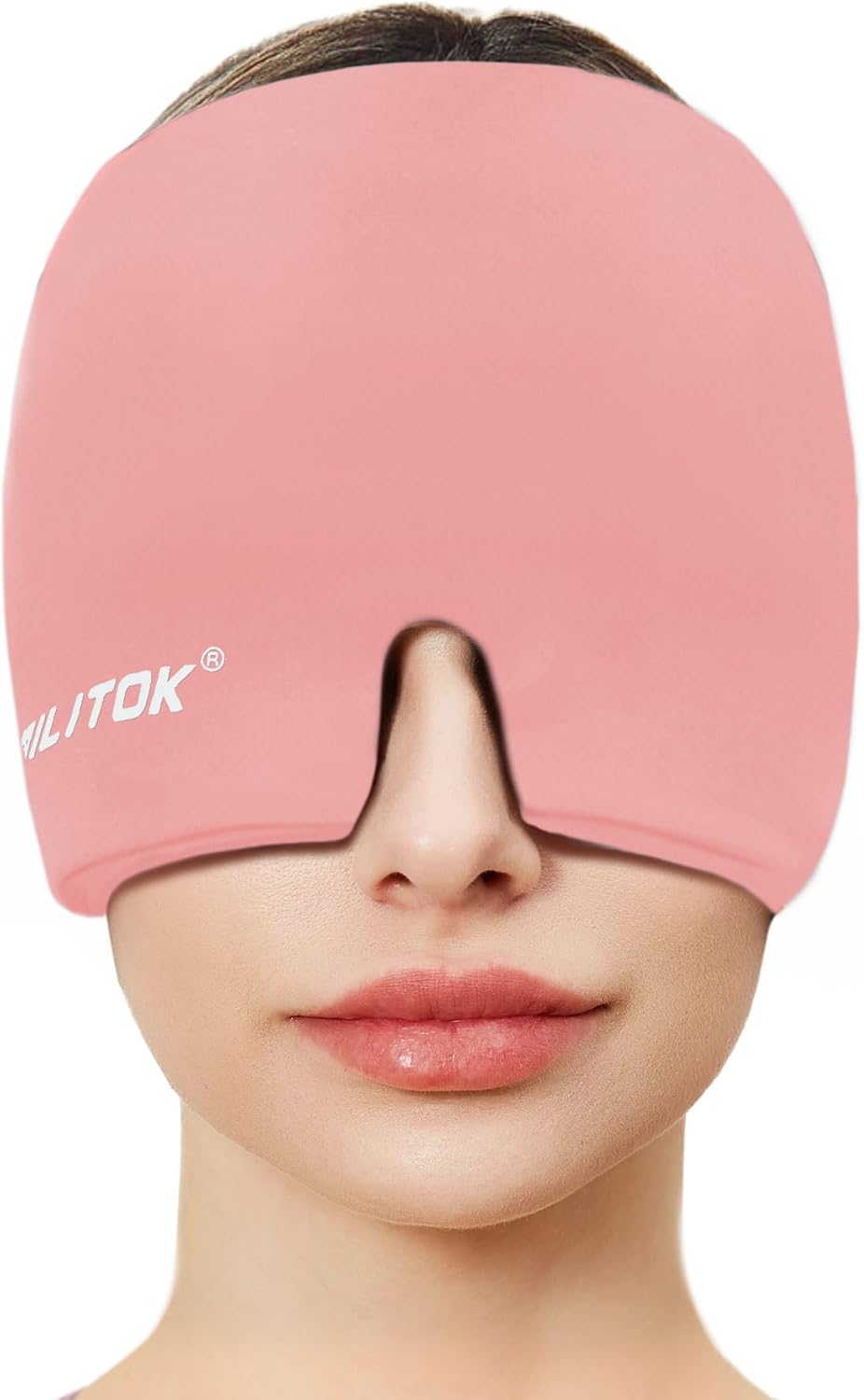 Migraine Headache Relief Cap, Gel Ice Head Wrap, Hot and Cold Therapy, Headache Eyes Mask for Sinus, Puffy Eyes, Tension and Stress Relief (Blue)