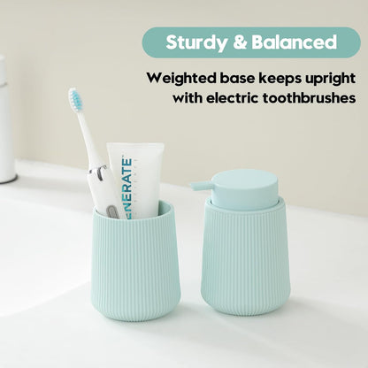 YAUKPH Black Striped Toothbrush Holder | for Electric Toothbrushes Bathroom Organizer Cup for Toothpaste Kids & Adults