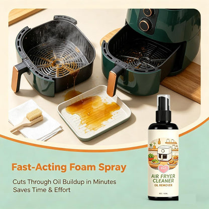 2-in-1 Air Fryer Cleaner and Degreaser Spray, Fast-Acting (1PCS) | Fast and Powerful Oil-Removing Spray, Instantly Dissolves Baked-On Grease, For Air Fryer Baskets, Racks, And Trays