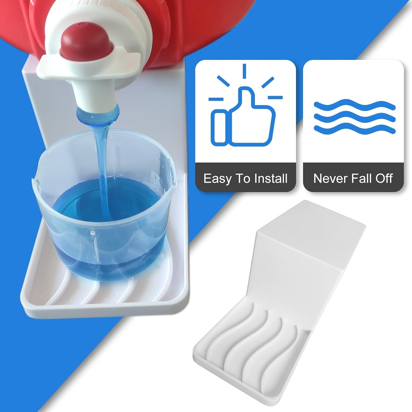 Laundry Detergent Cup Holder, Fabric Softener Soap Dispenser Drip Catcher, Liquid Spigot Container Plastic Sheet Saver Stand Station Laundry Cup Stand Container White