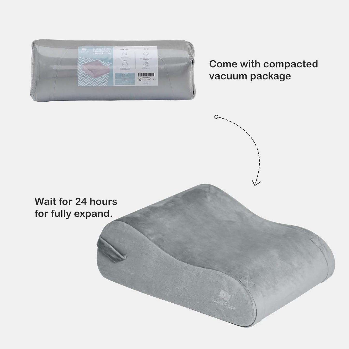 LightEase Memory Foam Leg, Knee, Ankle Foot Support and Elevation Pillow for Surgery Recovery