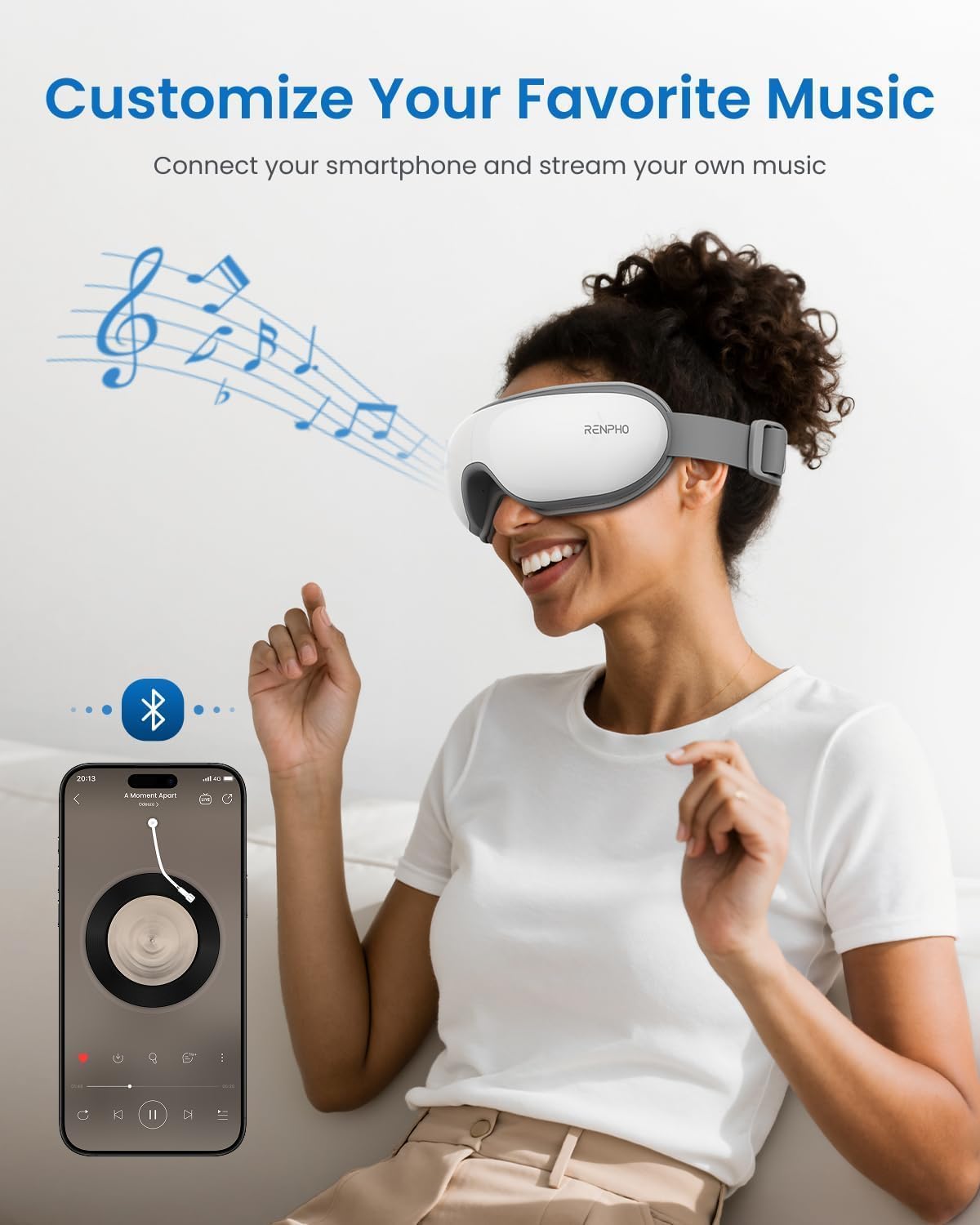 RENPHO Eyeris 1 Eye Massager with Heat, FSA Eligible HSA, Heated Eye Mask for Eye Strain, Dry Eyes & Head Tension, Relaxing Birthday Gifts for Women and Men