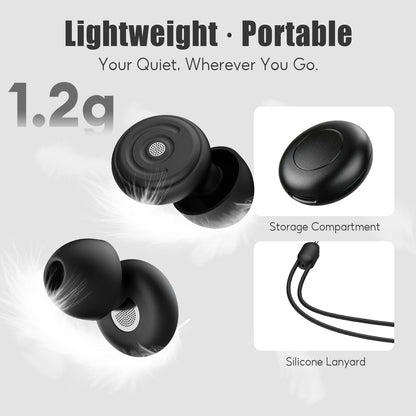 58-26dB Dual Mode Noise Cancelling Ear Plugs for Sleeping, Ear Protection – Flexible Soft Silicone Reusable Earplugs for Side Sleepers, Concerts, Airplane and Focus, with Portable Case
