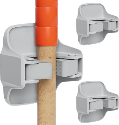 reliahom Broom Holder Wall Mount Mop Grippers Organizer wall Hanging, 5Pack | No Drilling Self Adhesive Easy install Anti-Slip Mop Broom Hanger Storage Rack for Kitchen,Laundry Room,Garden,Garage
