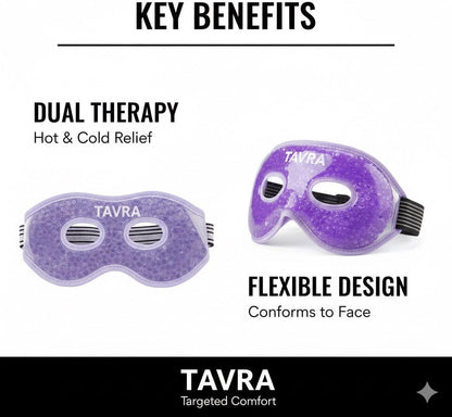 Cooling Gel Eye Mask for Puffy Eyes & Migraine Relief – Reusable Hot & Cold Therapy Mask for Sinus Pressure, Dark Circles, Headache Relief (Purple)