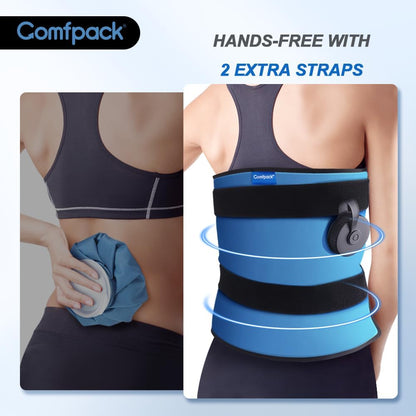 XL Ice Pack for Injuries Reusable, 21.7 x 13 Flexible Hot Cold Pack with 3 Straps for Maximum Back and Full Body, Adjustable Cold Pack Wrap for Swelling, Bruises, Muscle Pain, Inflammation