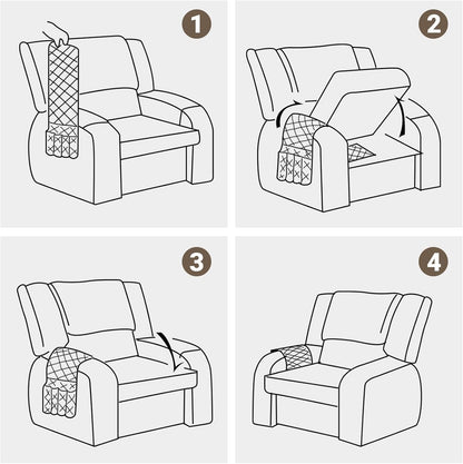 Armchair Caddy & Remote Control Holder for Couch & Recliner | Non-Slip Armrest Organizer with 6 Pockets for TV Remote, Phone, Tablet, Magazine & More, 19 x 35 Inches, Gray