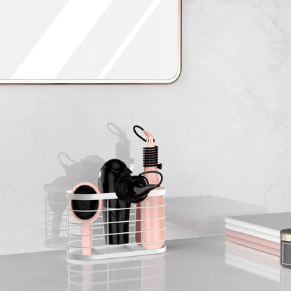 Hair Dryer Holder 3 in 1 Hair Tool Organizer - Blow Dryer Holder | Djustable Height Wall Mounted/Cabinet Door Bathroom Organizer Under Sink for Hair Dryer, Flat Irons, Curling Wands