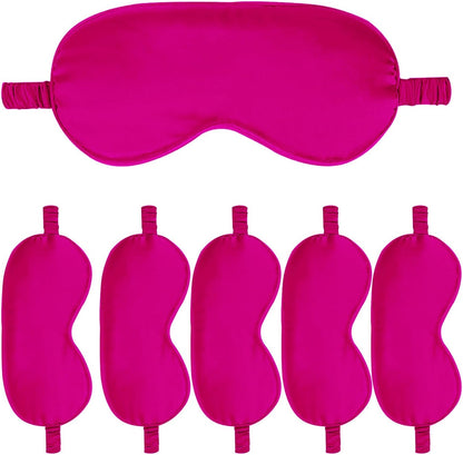6PACK Silk Sleep Mask Satin Eye Masks Blackout Silky Eyeshade Cover Soft Blindfold Eyeshades for Women Sleeping Travel Gift