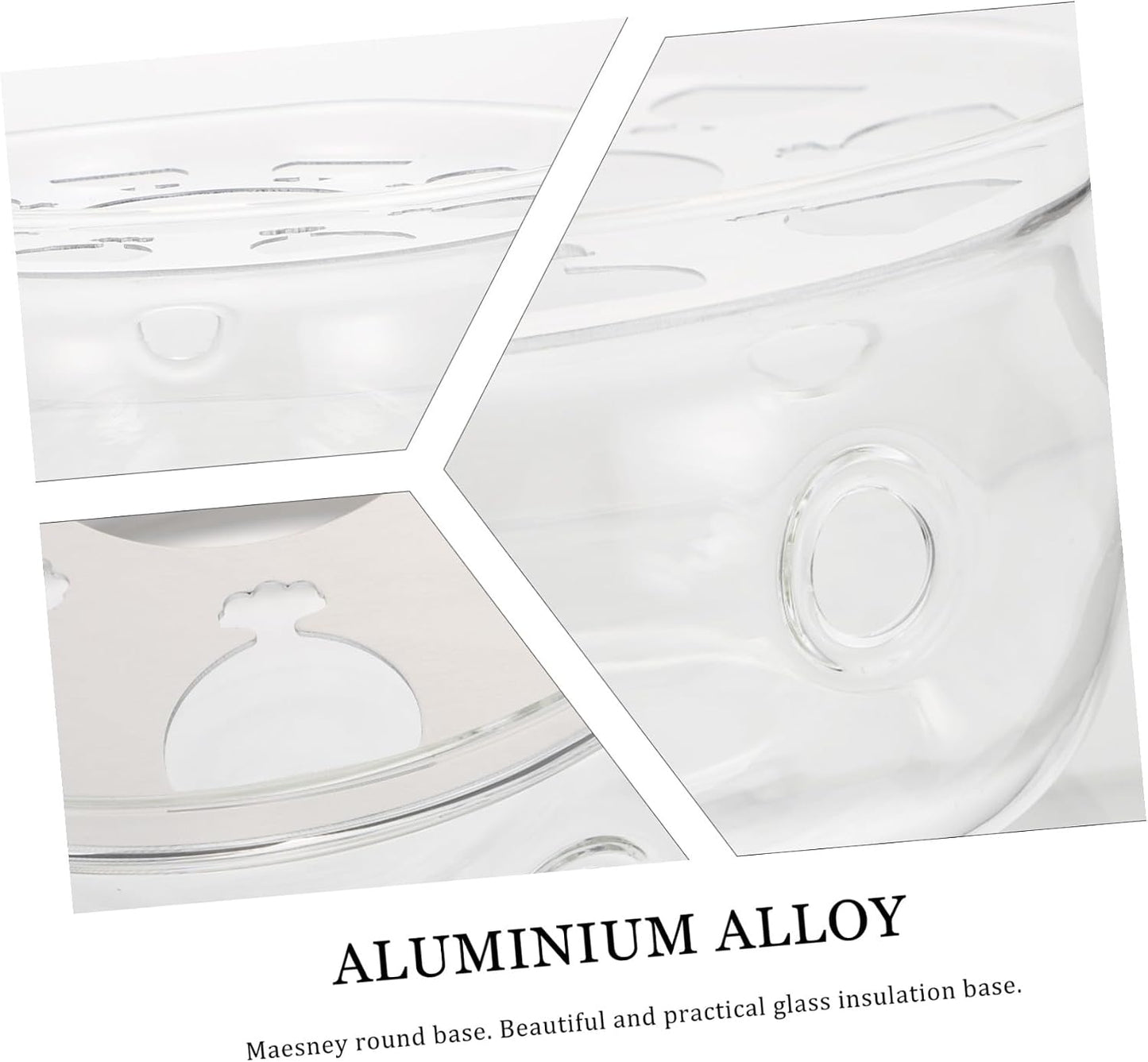 Round Glass Teapot Warmer Base with Multiple Ventilation for Heat Dissipation Practical Tea Stove and Food Heater Accessory White Insulation Stand for Teapot Heating