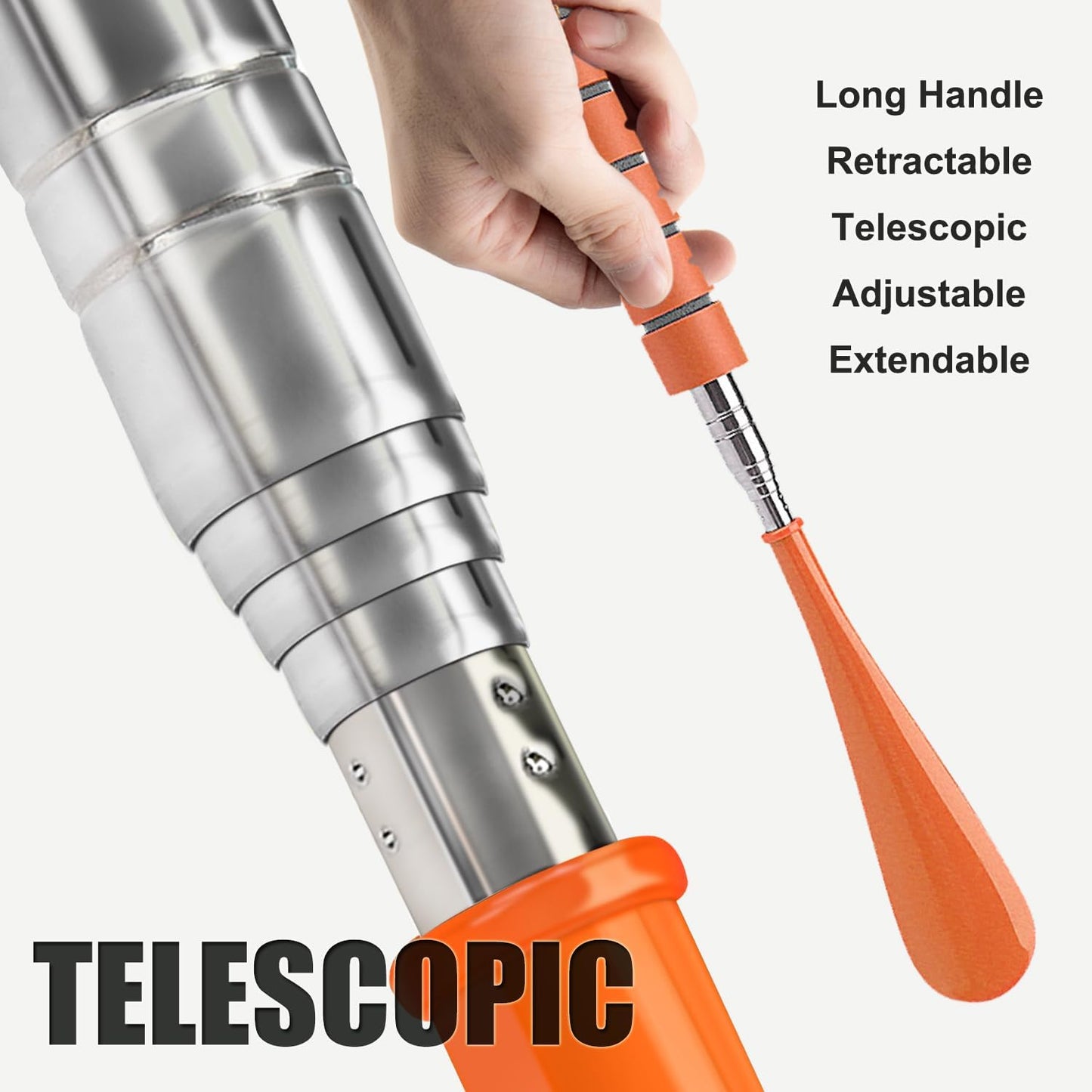 Shoe Horn Long Handle Retractable Shoehorn Telescopic Foldable Shoe Puller Adjustable Shoe Aids Easy Slip on