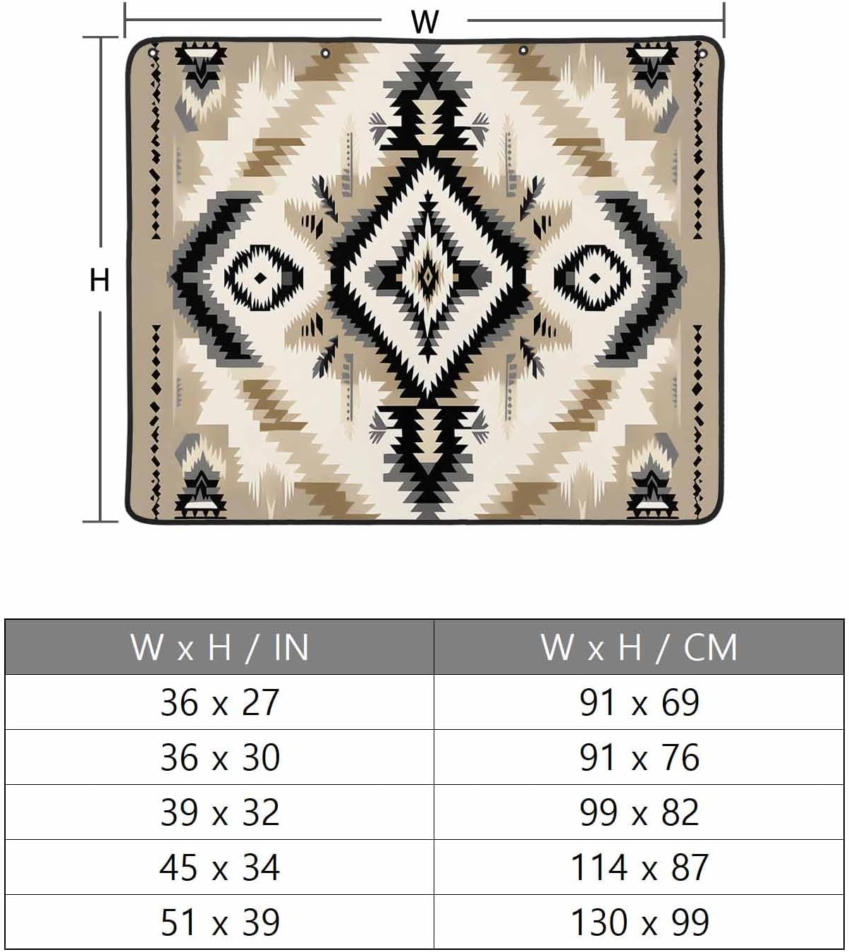 Western Aztec Magnetic Fireplace Cover Decorative Indoor For Brick Fireplace, Rustic Tribal Southwestern Boho Ethnic Insulation Fireplace Blocker Blanket Draft Stop Hot Heat Save Energy, 36"Wx27"H