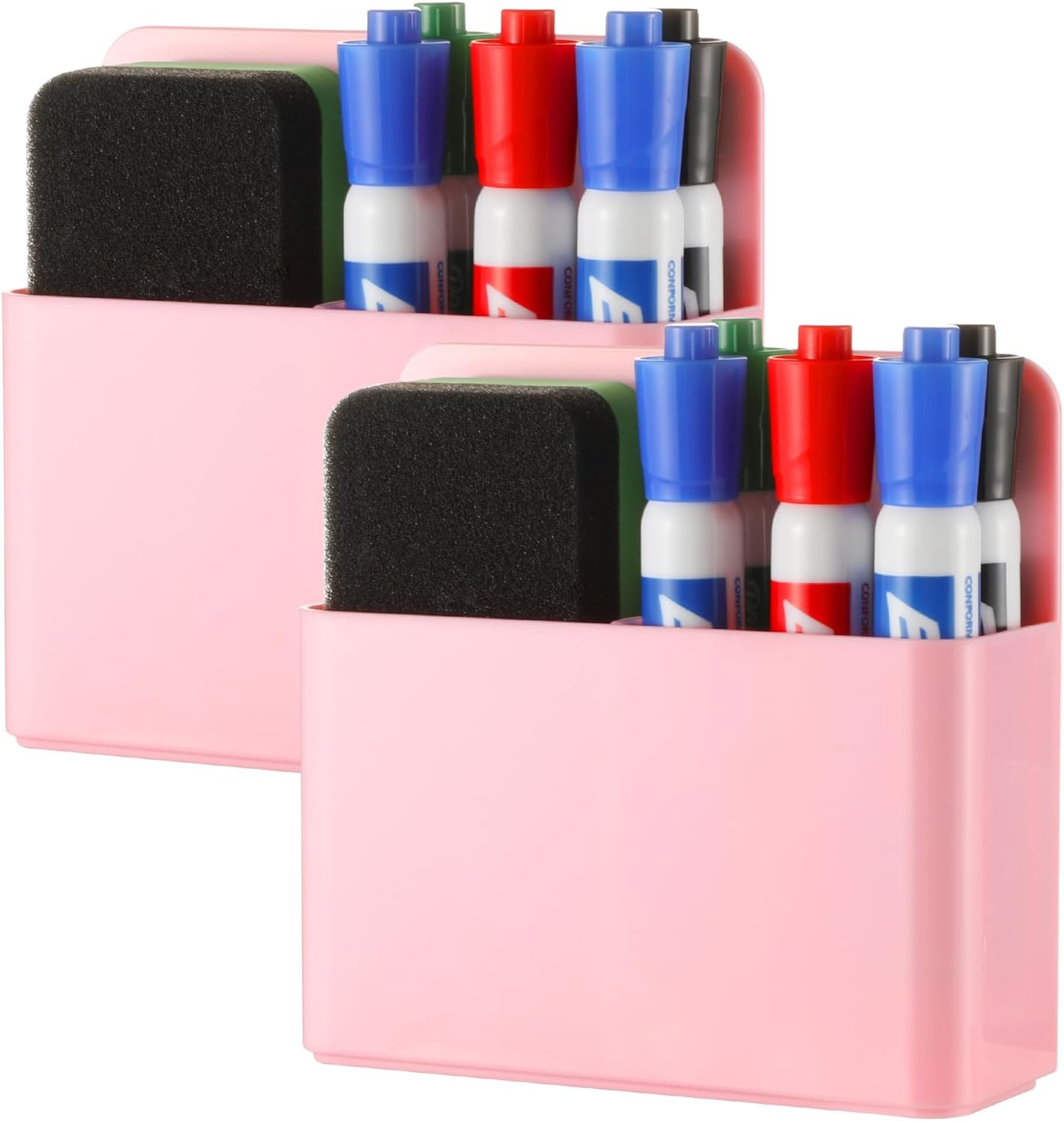 Camelmother 2Pcs Magnetic Dry Erase Marker Holder For Whiteboard Fridge | 2Slots Locker Accessories Teacher Classroom Must Haves Fridge magnets