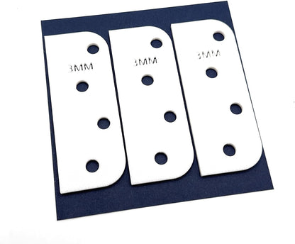 Door Hinge Shims (Set of 3) Hinge Spacer for Interior and Exterior Door Alignment - for 3.5", 4" and 4.5" Standard Hinges (3mm Thick, White, 3.5-inch)