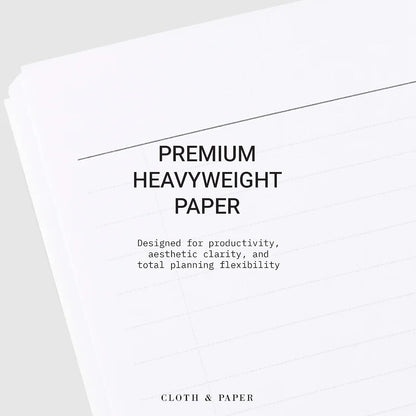 Cloth & Paper Travel Notebook | Daily Wellness Planner – Smoked Salt | Pocket Plus Wellness Planner 3.2" x 6" | Habit Tracker & Self Care Journal for Goals, Gratitude & Reflection – Soft Touch Cover