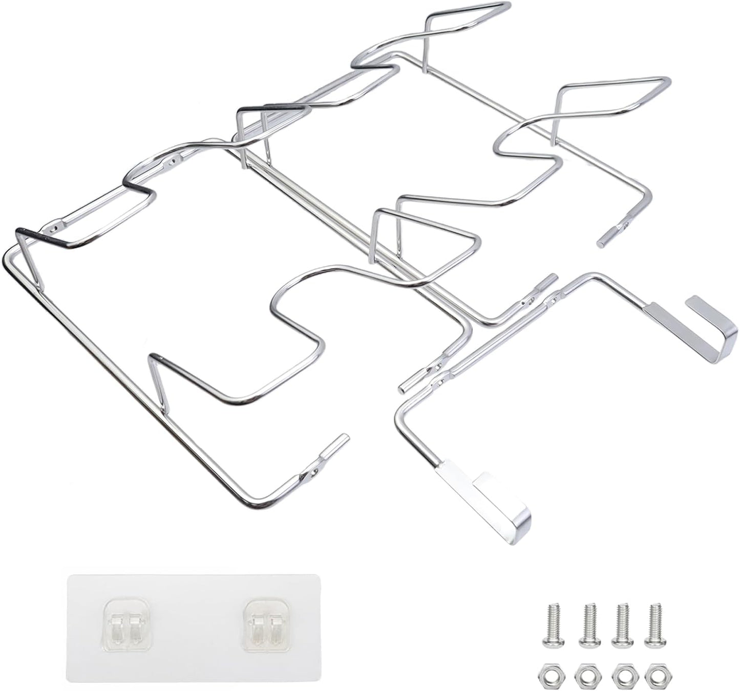 4 Tier Lid Organizer, Wall Mounted Pot Cover Rack, Lid Holder | No Drilling, Stainless Steel, Lid Holder for Kitchen Cabinet