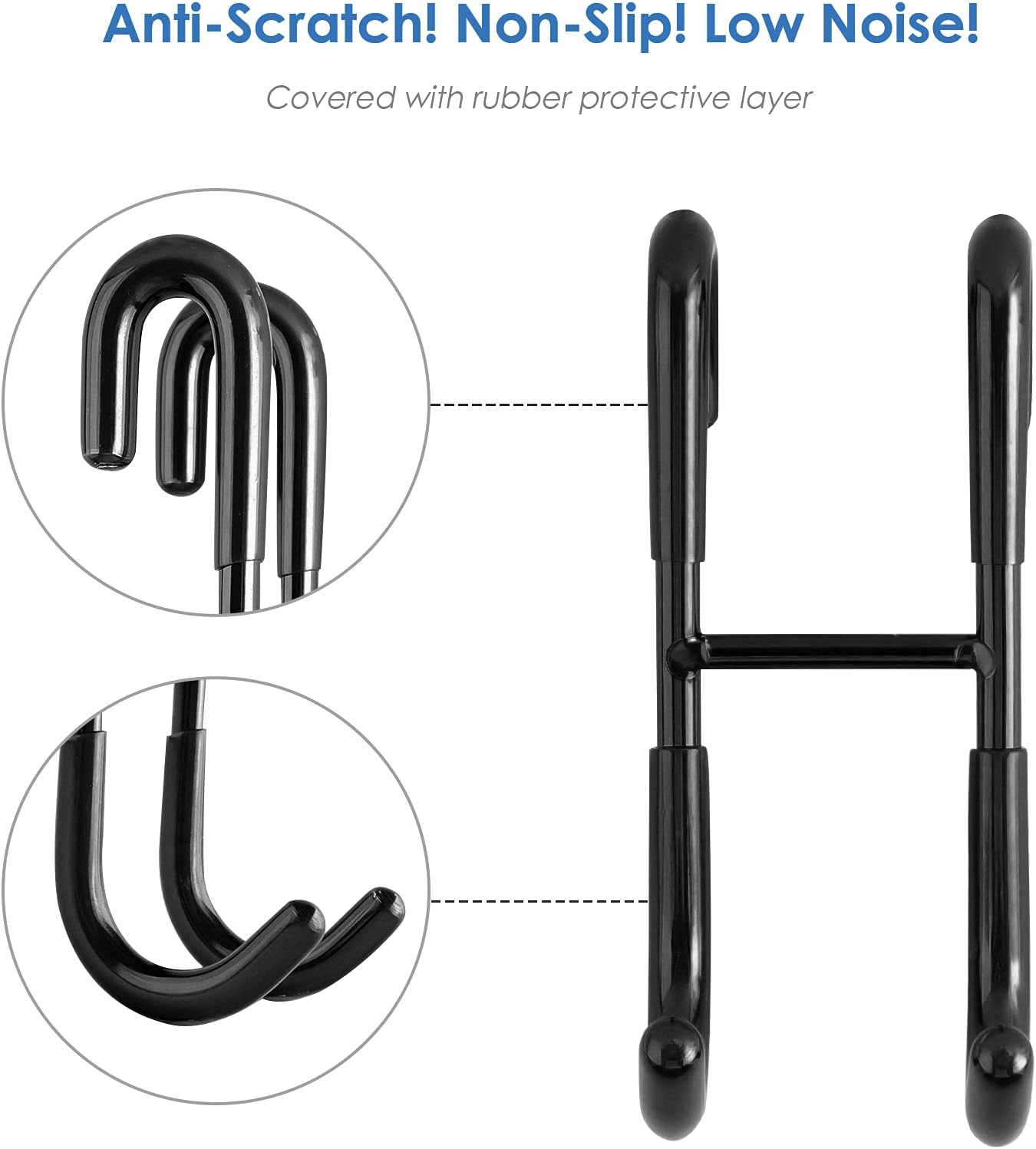 12-Inch Shower Squeegee Set, Includes Shower Door Hook and Adhesive Hook, Squeegee for Shower Doors, Mirror and Window, Silver