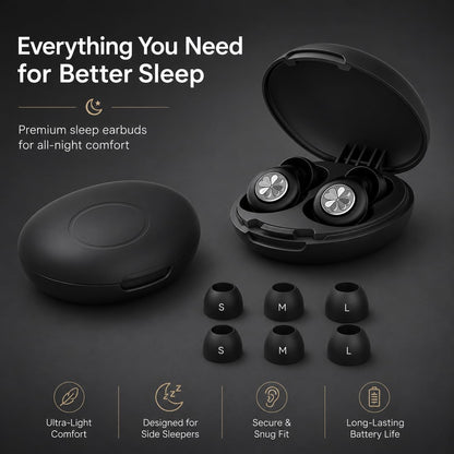 HEKKE 45dB Ear Plugs for Sleeping, Soft Silicone for Side Sleepers, 4 Sizes | Reusable soft silicone with XS/S/M/L sizes for side sleepers, concerts, flights and hotels; carrying case included.