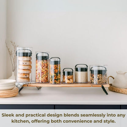 Prepara Evak Fresh Saver Airtight Plastic Container, Small (4” x 3.75”, 1.8 Cups), BPA-Free Food Storage Canister Vacuum Sealed Lid Handle, Odor Resistant, Ideal for Coffee Beans & Dry Goods | Shatterproof BPA-Free Airless Food Storage Canister, Odor