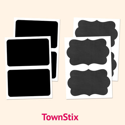 50 Pack, Large Chalkboard Labels Stickers - Rectangle, 6" x 4"
