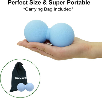 Hard Peanut Massage Ball, Double Lacrosse Massage Ball. Deep Tissue Massage Roller Mobility Ball for Physical Therapy Myofascial Release Muscle Relaxer Acupoint Massage (Blue) | Mobility Massager Tool for Deep Tissue Physical Therapy Myofascial Release