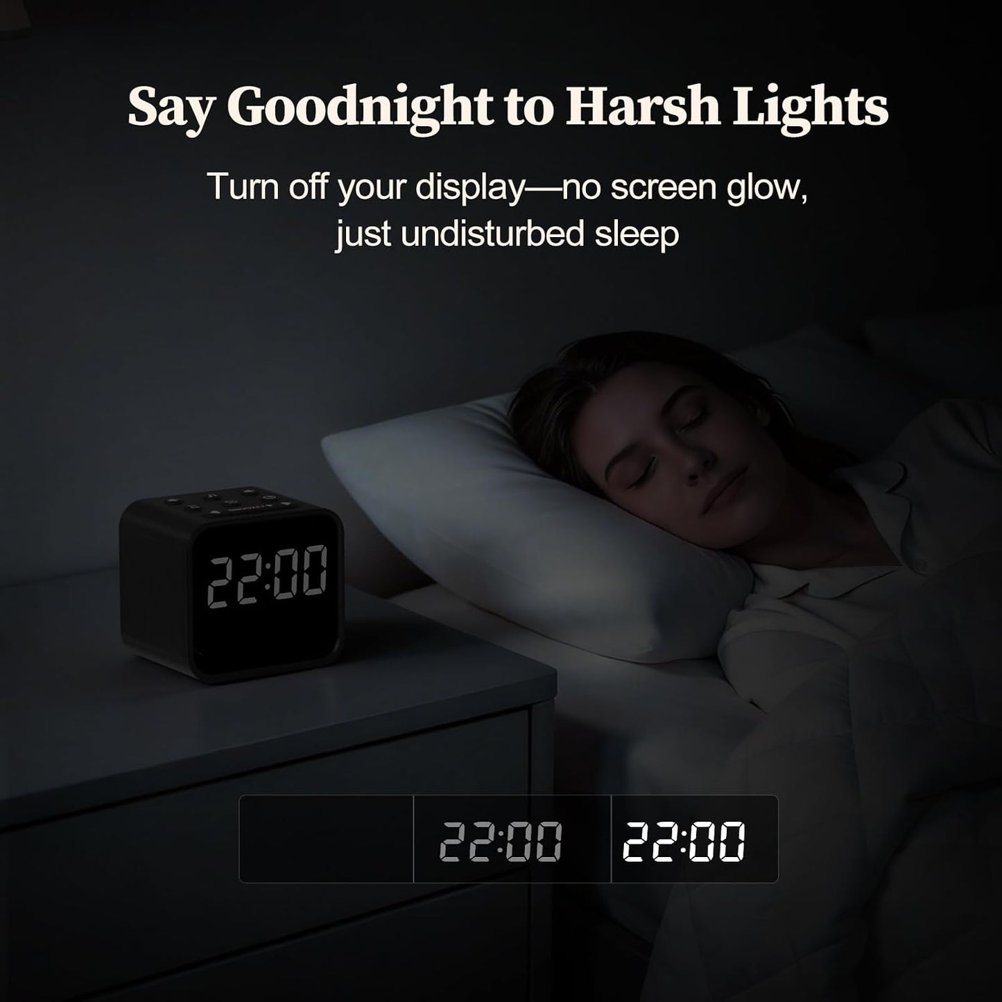Housbay Wooden Sound Machine Alarm Clock for Bedrooms - Gentle Wake-Up with Birdsong, White Noise for Sleeping, Small Digital Clock for Phone-Free Routine