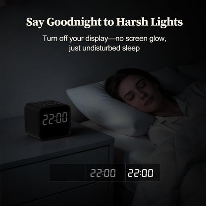 Housbay Wooden Sound Machine Alarm Clock for Bedrooms - Gentle Wake-Up with Birdsong, White Noise for Sleeping, Small Digital Clock for Phone-Free Routine