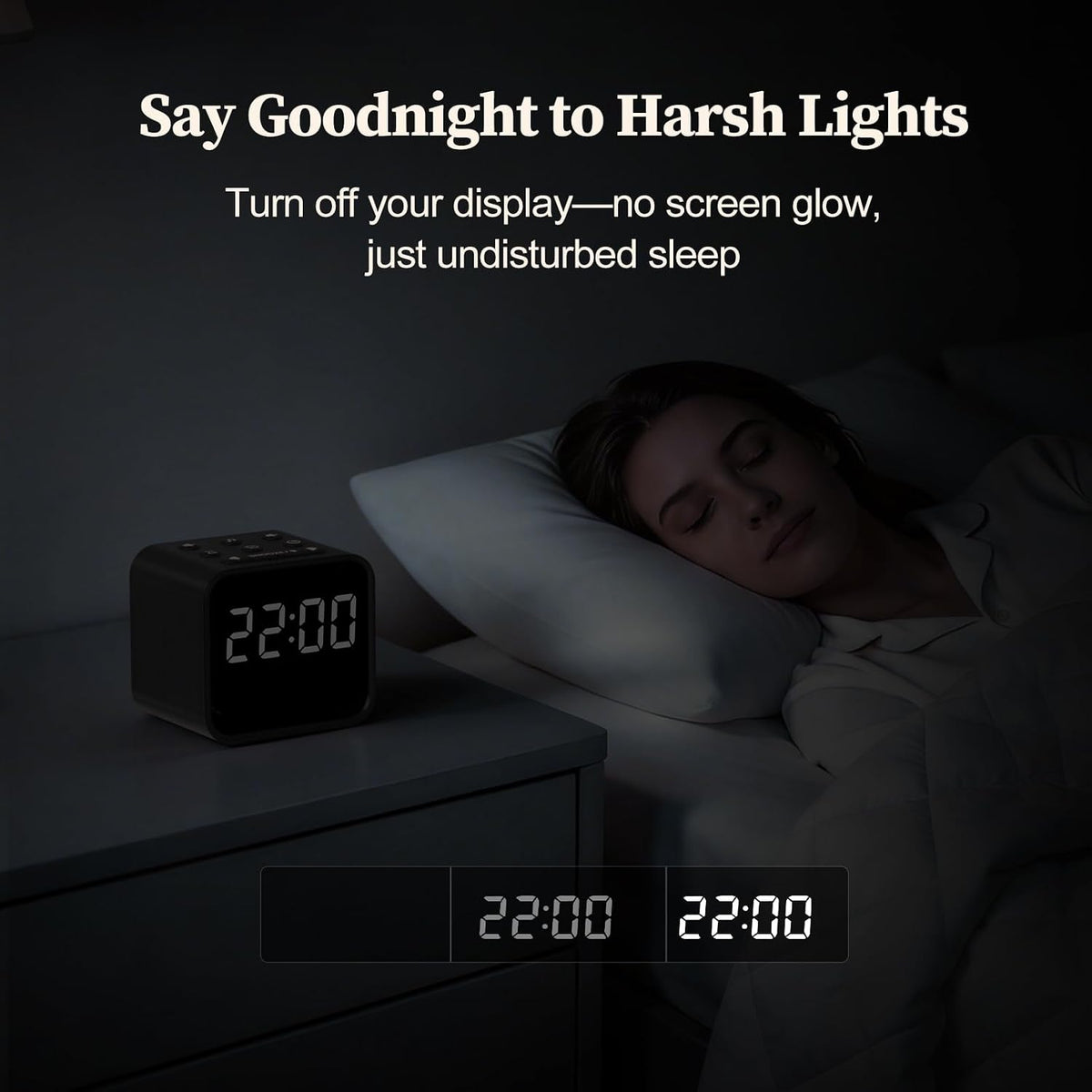 Housbay Wooden Sound Machine Alarm Clock for Bedrooms - Gentle Wake-Up with Birdsong, White Noise for Sleeping, Small Digital Clock for Phone-Free Routine