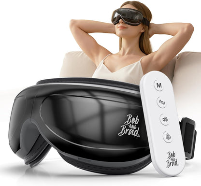 BOB AND BRAD Eye Massager with Heat FSA Eligible HSA, Birthday Gifts for Women Men Mom, Heated Eye Mask for Migraines with Music, Smart Migraine Massager for Dry Eyes Relief & Improve Sleep