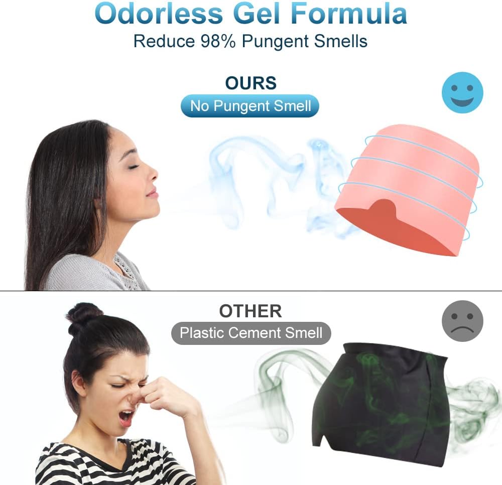 AOOWU Migraine Relief Cap, Reusable Soothing Headache Cap, Odorless Cooling Gel Ice Hat, Ice Pack Head Wrap, Hot and Cold Therapy, Cold Face Mask for Tension Stress Hangover Sinus Puffy Eyes, Blue