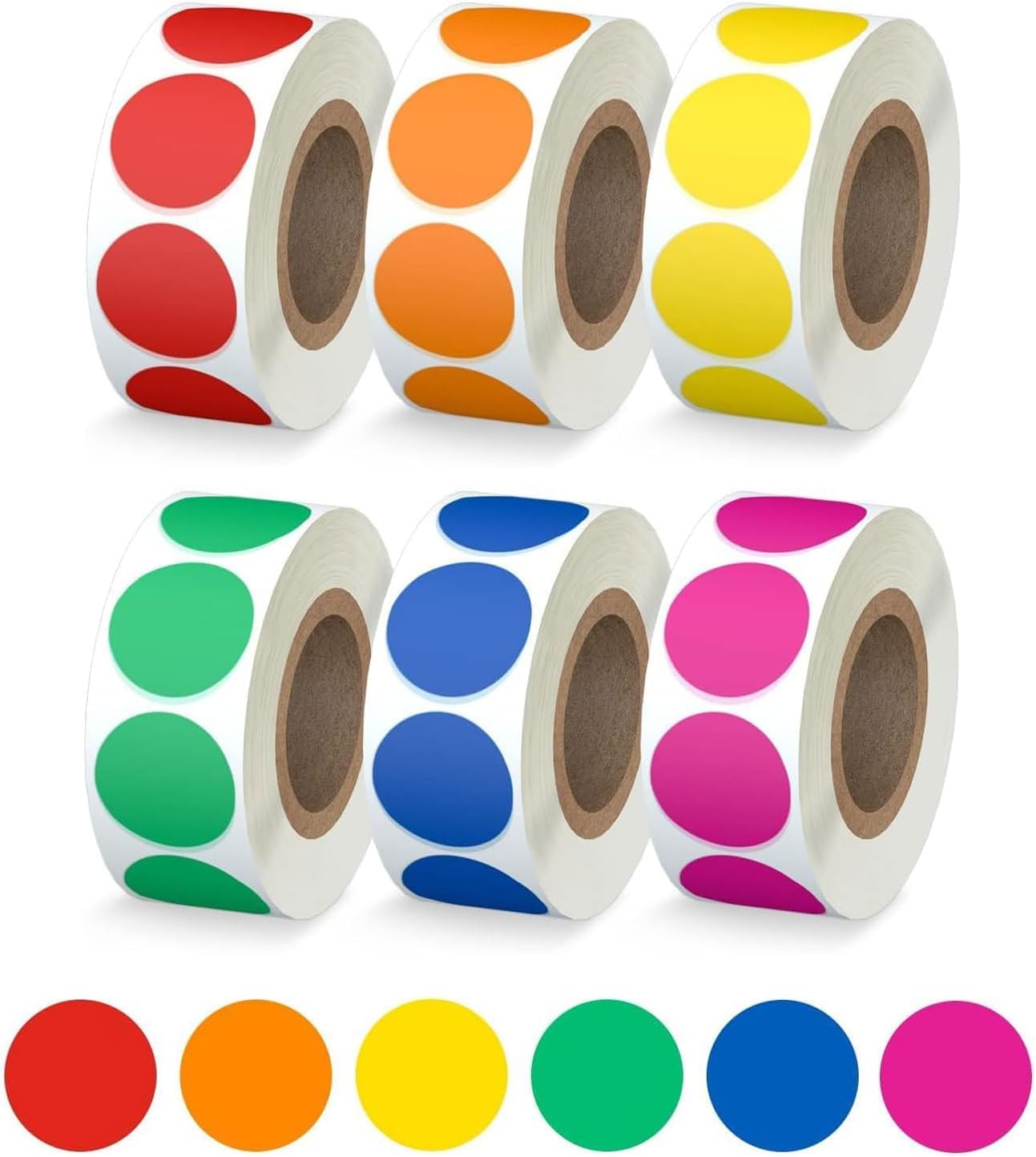 1600 PCS, 3/4" Color Round Dot Stickers, 10 Colors-20 Sheets | Circle Color Coding Blank Labels for Kids/Office/Classroom, Easy Peel, Ideal in Garage/Yard Sale Price self-adhesive Labels