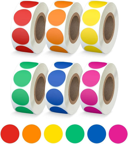 1600 PCS, 3/4" Color Round Dot Stickers, 10 Colors-20 Sheets | Circle Color Coding Blank Labels for Kids/Office/Classroom, Easy Peel, Ideal in Garage/Yard Sale Price self-adhesive Labels