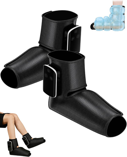 Cordless Air Compression Foot and Ankle Massager with Heat,1Wap | Portable Heat & Vibration Wrap for Tired Feet, Sore Arms & Swollen Ankles; Cordless, Rechargeable Gift for Men and Women