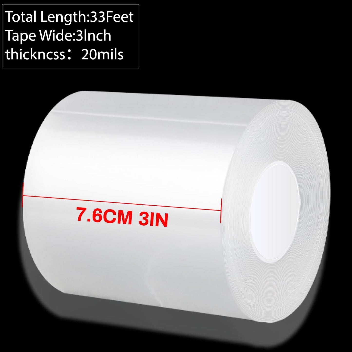 Qoqooice Transparent Window Weather Sealing Tape 2 Inch x 33 FT Weather Stripping Residue-Free Clear Window Insulation Tape for Doors Windows and Shower Glass Gaps