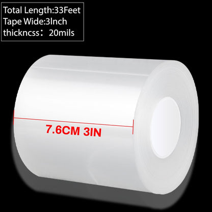 Qoqooice Transparent Window Weather Sealing Tape 2 Inch x 33 FT Weather Stripping Residue-Free Clear Window Insulation Tape for Doors Windows and Shower Glass Gaps