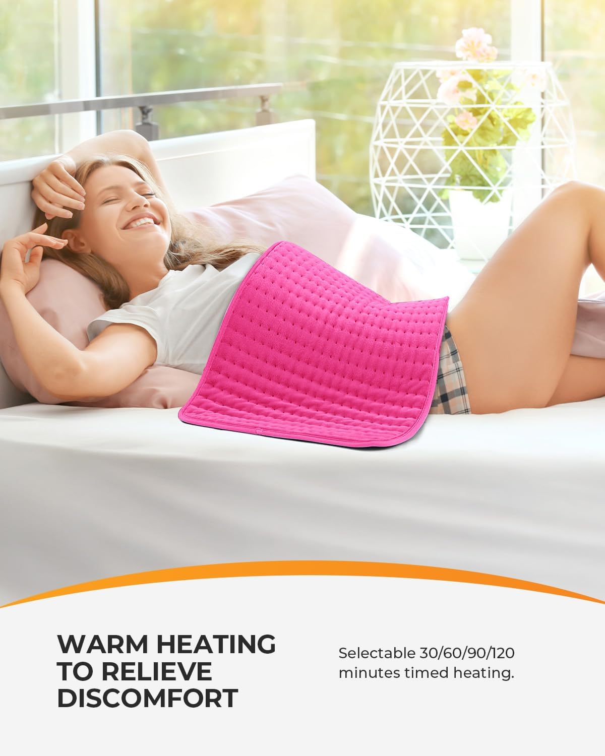 CooCoCo FSA Eligible 17 x 33 in Large Heating Pad, Foot Warmer, Black