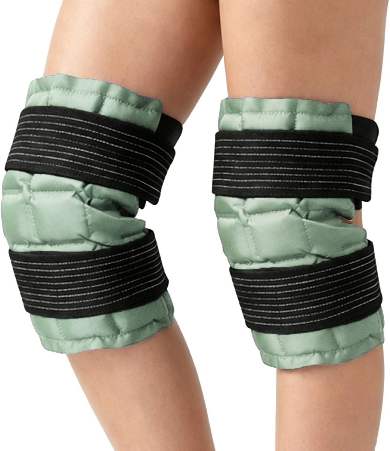 WORLD-BIO Ice Packs for Injuries Reusable, Knee Ice Pack Wrap with Straps, Gel Ice Wrap for Leg Pain Relief, Hot & Cold Compress Therap for Swelling, Water Soak Needed, Light Blue, 1Pack