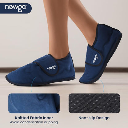 NEWGO Foot Ice Pack Slippers for Foot Heel and Arch Pain Relief, 2 Pack Reusable Gel Cooling Slippers for Plantar Fasciitis, Achilles Tendonitis, Toe Injuries, Heel Spurs