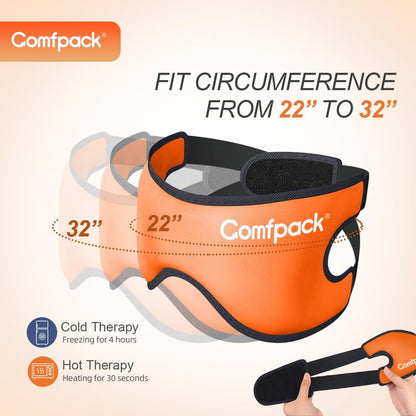 Comfpack Wisdom Teeth Ice Pack Head Wrap,Soft Double Side Jaw Face Ice Pack | Extra Large Jaw & Chin Ice Pack, Reusable Gel Hot Cold Therapy for TMJ, Oral Surgery, Face Swelling, Tonsillectomy Recovery