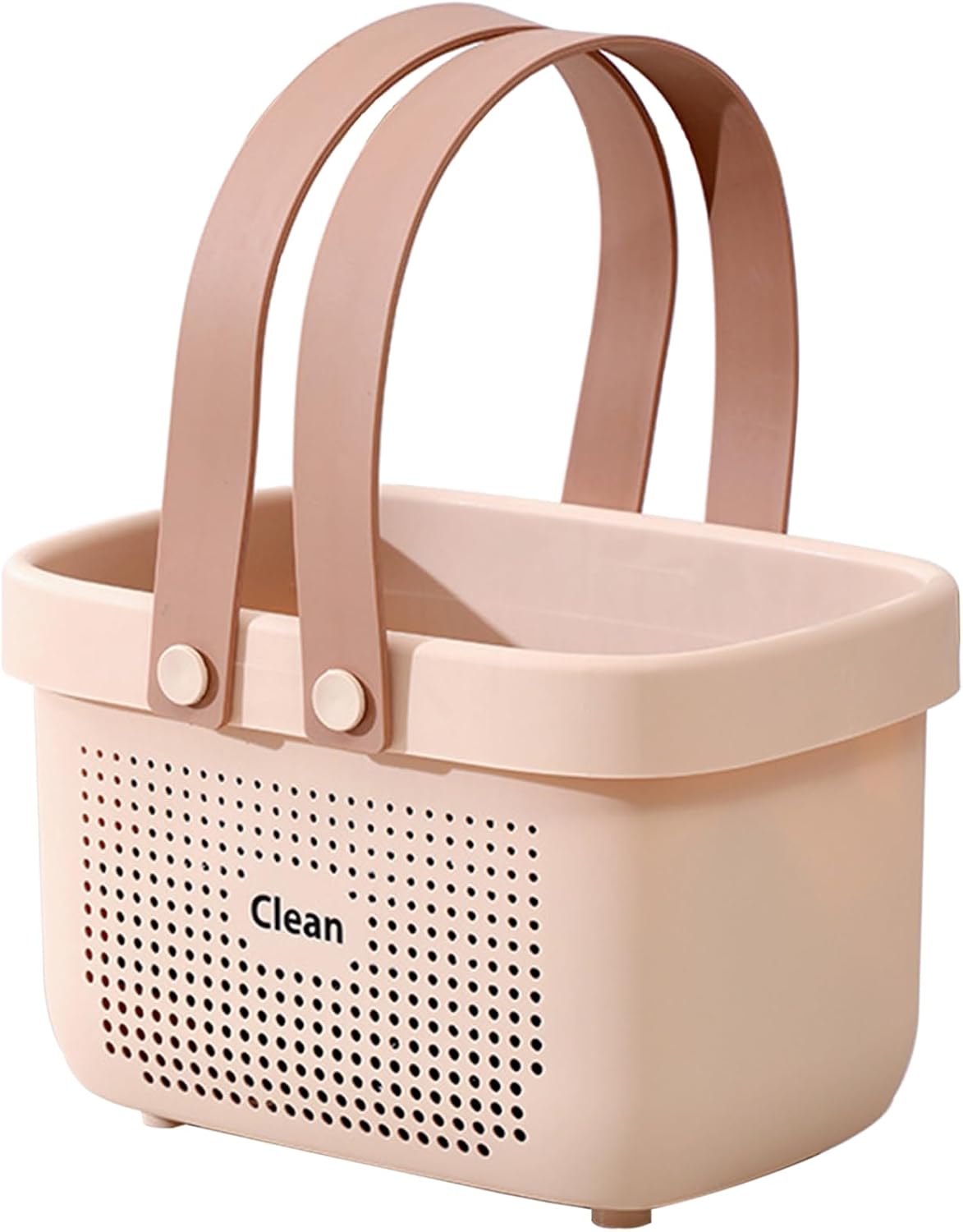 JiatuA Plastic Storage Basket with Handle Portable Shower Caddy Tote Organizer Basket Bin for Bathroom Kitchen Dorm Room Bedroom, Green | Sturdy Drainage Large Capacity Organizer Basket with Silicone Handles for Bathroom Kitchen Bedroom College Dorm