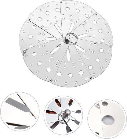 BESPORTBLE Adjustable Stainless Steel Multifunctional Spill Stopper Lid with Strainer for Pots, Anti-overflow Cover Suitable for Household Cooking and Steaming