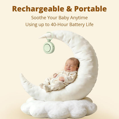 Portable Sound Machine Battery White Noise Machine Baby Shushing Sleep Machine with 30 Soothing Sounds for Baby Kids Adults Pets 4 Timers Memory Function Pink Noise Machine for Home Travel Office