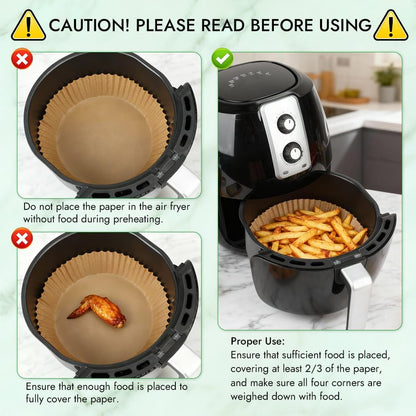 BYKITCHEN 300PCS Small Disposable Air Fryer Liners for 2 to 5QT Airfryer, Round Air Fryer Parchment Paper Liners, Compatible with Ninja AF101 4 QT, CHEFMAN 2 QT, Cosori 2.1QT, Dash 2.6 Quart & More