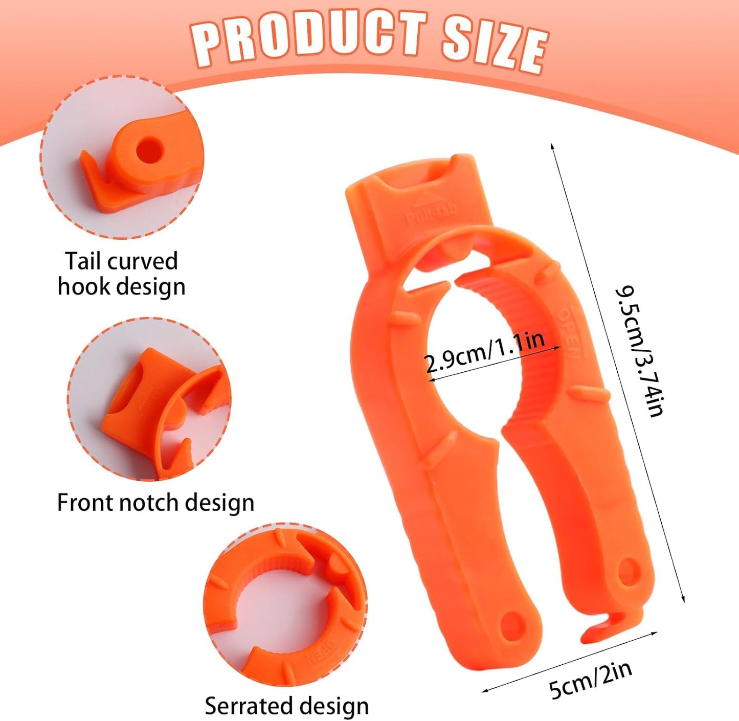 6 Pack Plastic Bottle Cap Opener – Easy-Grip Water/Soda Can Opener for Arthritic & Weak Hands, 3-in-1 Multi-Purpose Water Bottle Openers, Ergonomic Soda Can Openers for Home(Orange, Blue, White)