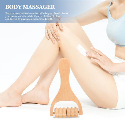 SHINEOFI 2Pcs Wooden Massage Roller, Hand Muscle Roller Stick, Bead Massage Tool for Legs, Manual Wood Therapy Tools for Arms Feet Shoulder Acupoint Tissue Relief