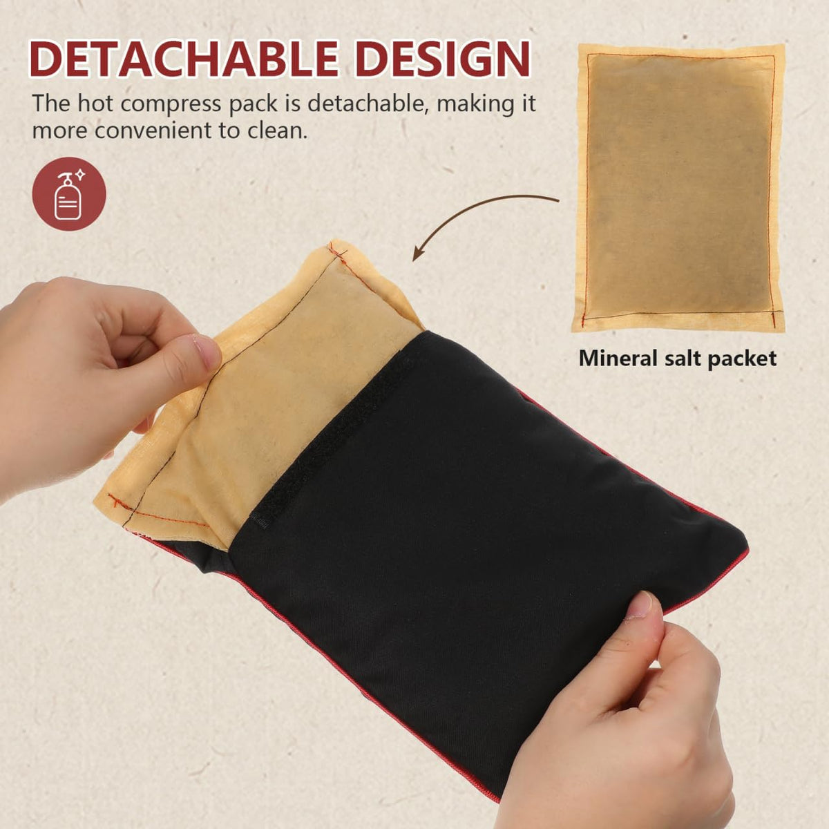 Healeved Microwavable Heating Pad Heat Pad Waist Warmer Coarse Salt Hot Compress Pack Heat Therapy Cushion Microwave Heating Pad for Neck and Shoulders and Back Waist