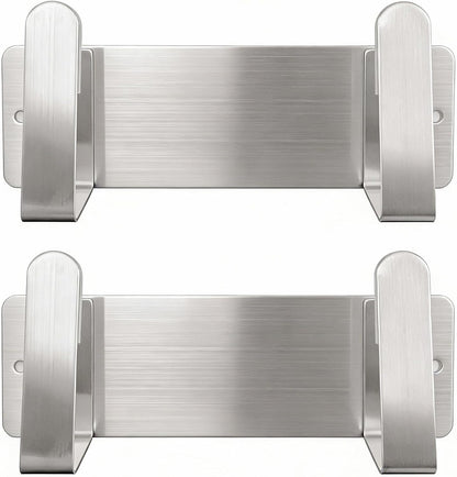 Stainless Steel Wall Mounted Cutting Board Holder Punch-Free Adhesive Multifunctional Kitchen Organizer Pot Lid Storage Rack 7" x 2.3" x 1.8" White
