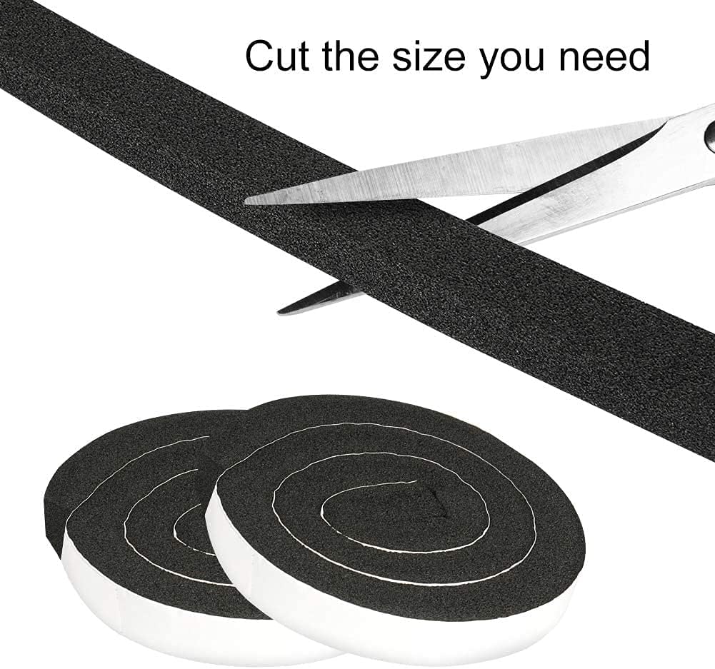2 Rolls Foam Seal Tape for Door Window Insulation, Soundproof and Shockproof Foam Adhensive Strip, 3/8" Wx3/16 T Single Sided Foam Tape, Cold Air and Draft Closed Cell Seal Strip,Total 32FT